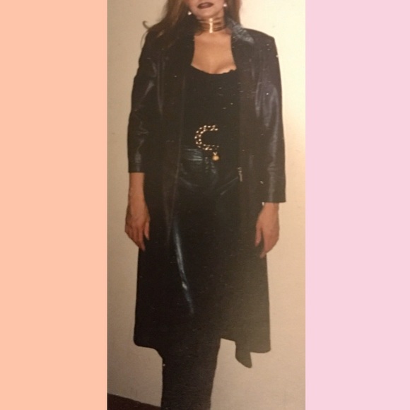 Farouche Faux Leather Longline Jacket & Pant Set - Picture 10 of 10